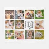 Hond Memorial Forever in ons hart Foto Collage Fleece Deken (Voorkant (Horizontaal))