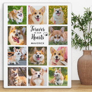 Hond Memorial Forever in ons hart Foto Collage Fotoplaat