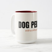 Hond Mens Met Een Koffie Probleem Twee Tons Mok (Voorkant links)