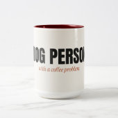 Hond Mens Met Een Koffie Probleem Twee Tons Mok (Center)
