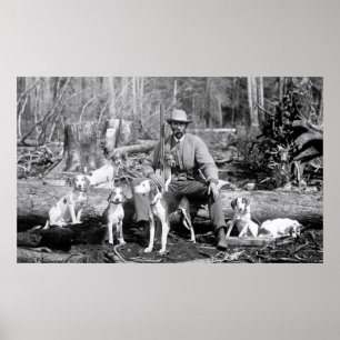 HOND MET 7 DOGS c. 1880 Poster