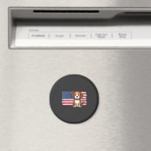 Hond met Amerikaanse vlag Patriottische Vector Magneet (Insitu (Vaatwasser))
