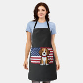 Hond met Amerikaanse vlag Patriottische Vector Schort (Gedragen)