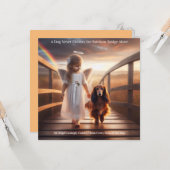 Hond met Angel Cross Rainbow Bridge Sympathy Card Kaart (Voorkant / Achterkant in situ)