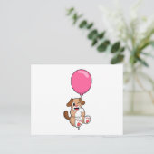 Hond met ballon briefkaart (Staand voorkant)