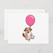 Hond met ballon briefkaart (Voorkant / Achterkant)