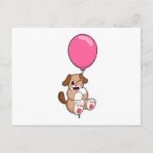 Hond met ballon briefkaart (Voorkant)