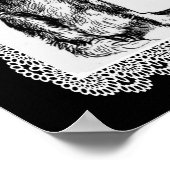  hond met basket potlood kunst poster (Hoek)