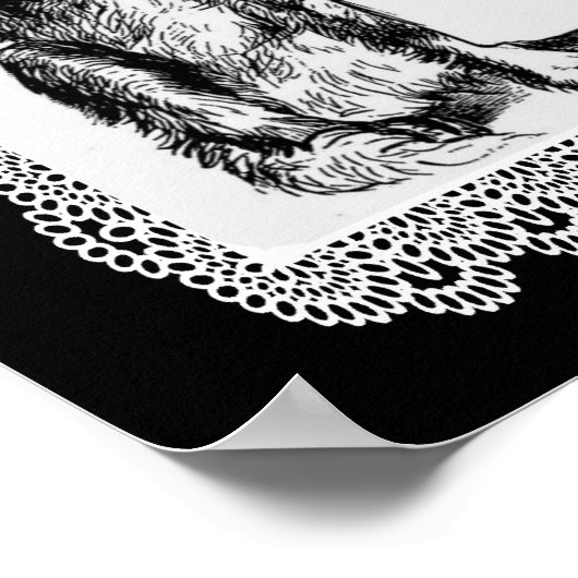  hond met basket potlood kunst poster (Hoek)