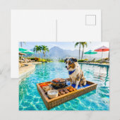 Hond met BBQ-grill drijver Briefkaart (Voorkant / Achterkant)