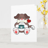 Hond met Been Kaart (Gele Bloem)