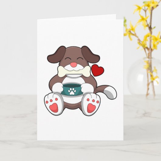 Hond met Been Kaart (Gele Bloem)