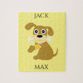 HOND MET BEENE GEPUBLICEERD. NAAM VAN HET KIND EN  LEGPUZZEL (Verticaal)