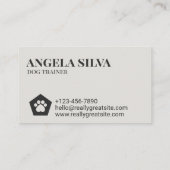 Hond met Bone Minimalistic Pet Visitekaartje (Achterkant)