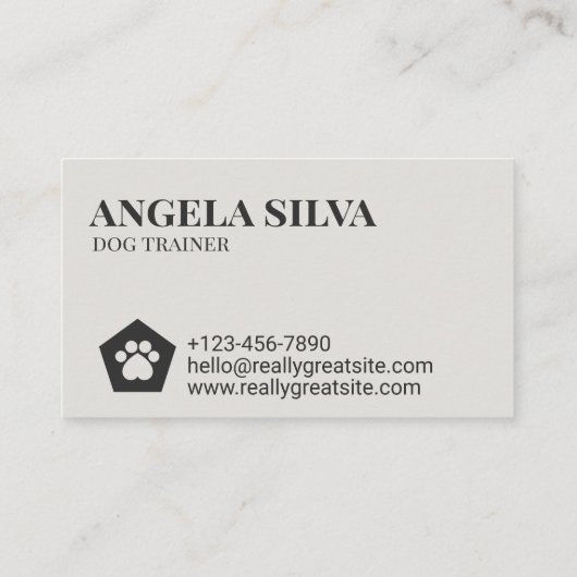 Hond met Bone Minimalistic Pet Visitekaartje (Achterkant)