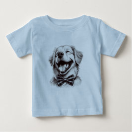 hond met boog stropdas lachen