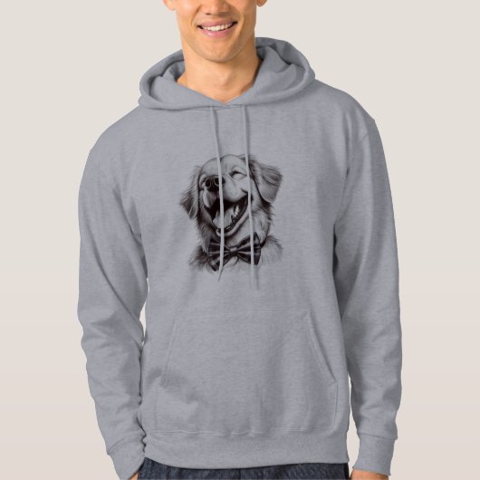 hond met boog stropdas lachen hoodie (Voorkant)