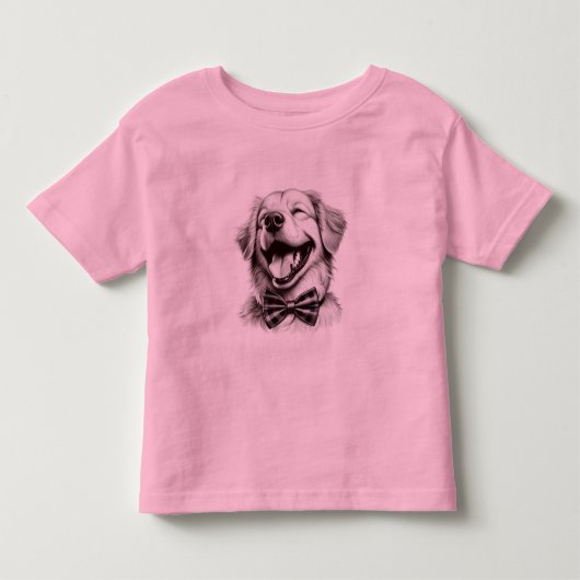 hond met boog stropdas lachen kinder shirts (Voorkant)