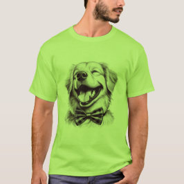 hond met boog stropdas lachen t-shirt