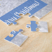 Hond met boom in sneeuw legpuzzel (Zijkant)