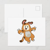 Hond met bot als konijn briefkaart (Voorkant / Achterkant)