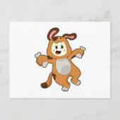 Hond met bot als konijn briefkaart (Voorkant)