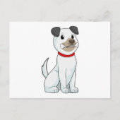 Hond met bot briefkaart (Voorkant)