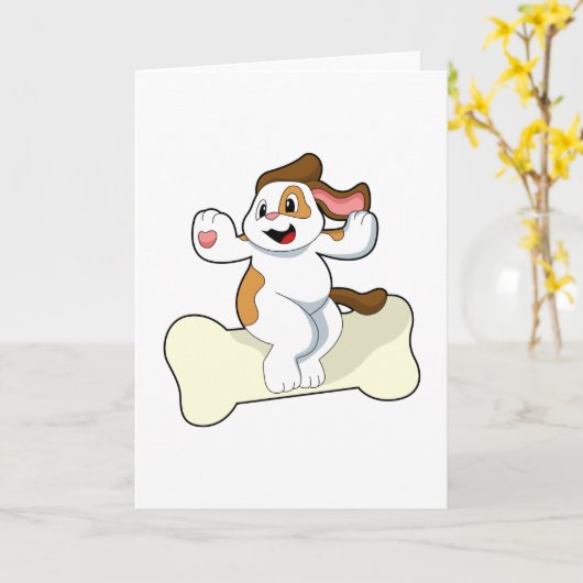 Hond met bot kaart (Gele Bloem)