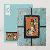 hond met briefkaart ballonnen (Voorkant / Achterkant)