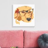 Hond met bril Canvas Print (Insitu (Woonkamer))