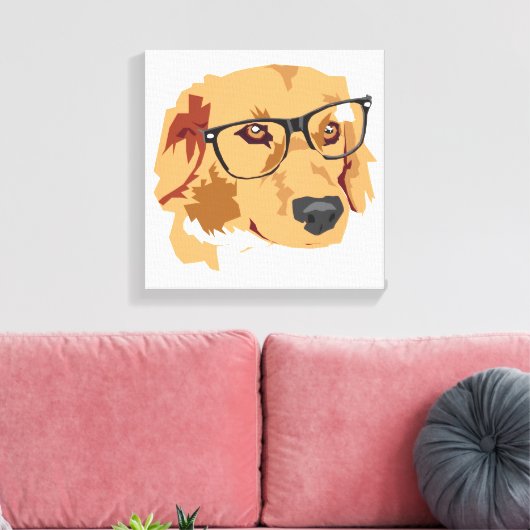 Hond met bril Canvas Print (Insitu (Woonkamer))