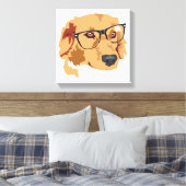 Hond met bril Canvas Print (Insitu (Slaapkamer))