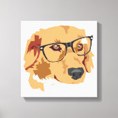 Hond met bril Canvas Print (Voorkant)