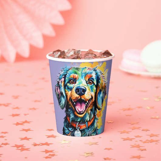 Hond met Bril Papieren Bekers (Insitu)