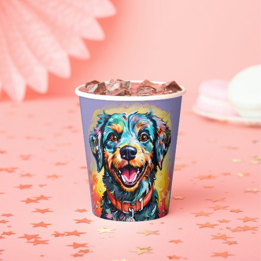 Hond met Bril Papieren Bekers (Insitu)