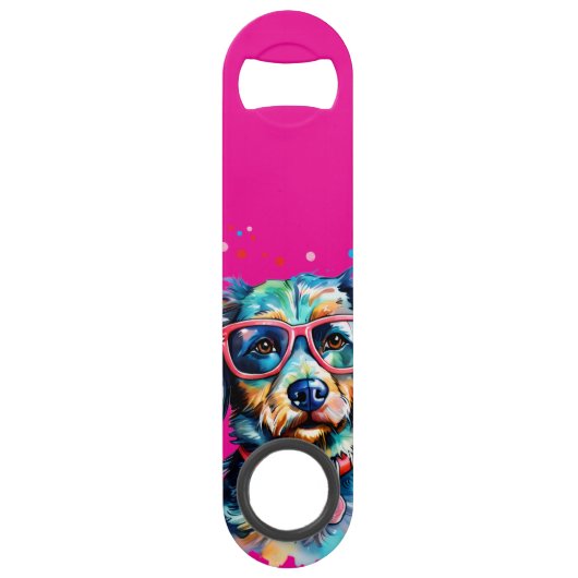 Hond met Bril Speed Flessenopener (Voorkant)