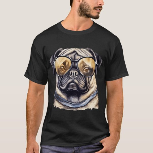 hond met bril t-shirt (Voorkant)