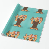 Hond met camera cadeaupapier (Uitgerold)