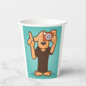 Hond met camera papieren bekers (Voorkant)