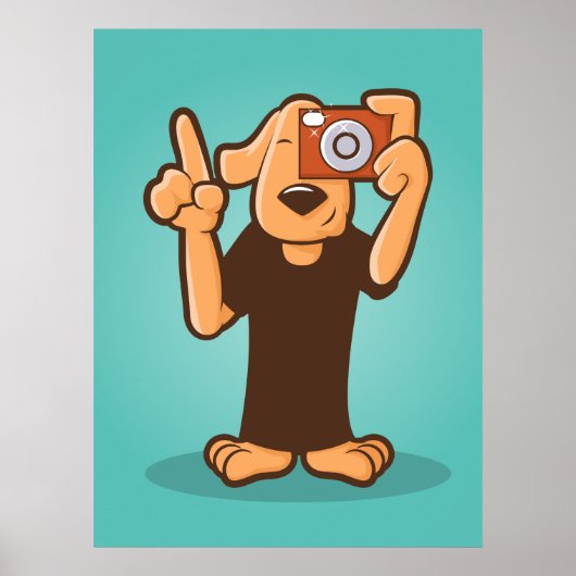 Hond met camera poster (Voorkant)