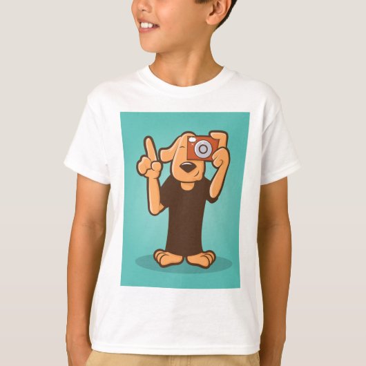 Hond met camera t-shirt (Voorkant)