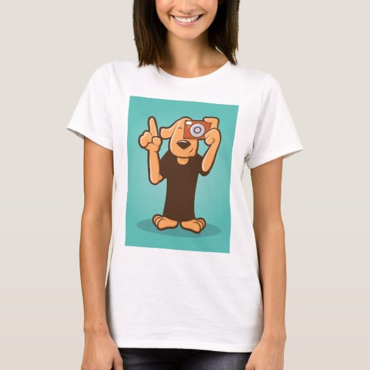 Hond met camera t-shirt (Voorkant)