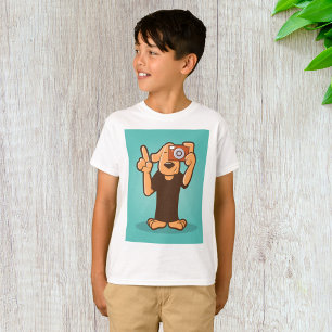 Hond met camera t-shirt