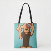 Hond met camera tote bag (Voorkant)