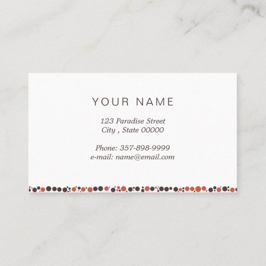 Hond met cirkels visitekaartje (Achterkant)