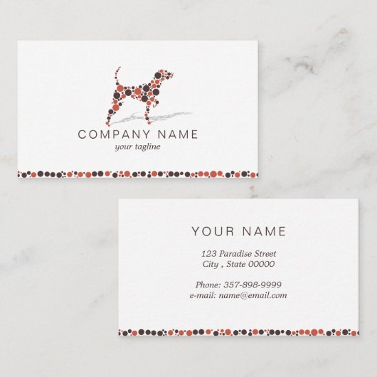 Hond met cirkels visitekaartje (Voorkant / Achterkant)