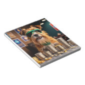 Hond met crypto munten notitieblok (Schuin)