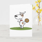 Hond met donut kaart (Gele Bloem)