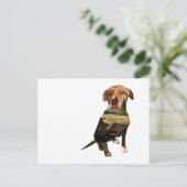 hond met dubbele blootstelling briefkaart (Staand voorkant)