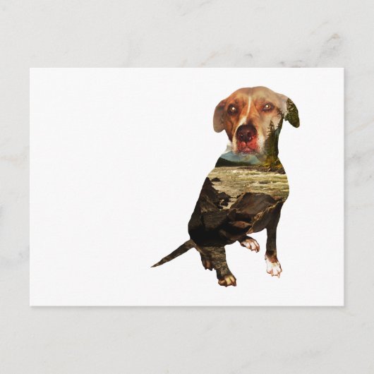 hond met dubbele blootstelling briefkaart (Voorkant)